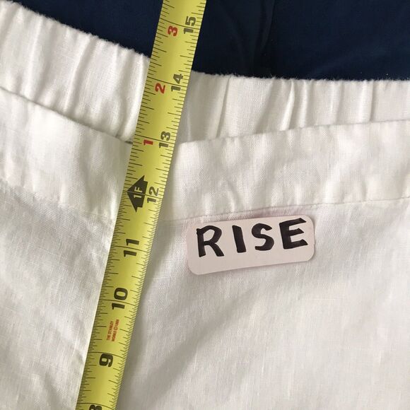 Chico’s White Linen Cropped Pull On Pants with Pockets NWOT XL 3 - Picture 7 of 10